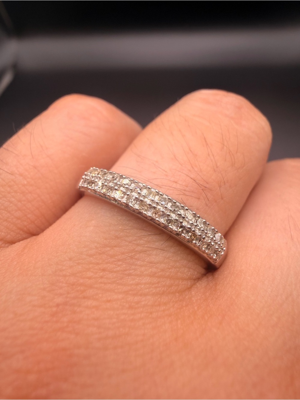 925 Sterling Silver .25 Ctw Diamond Band Size 10.